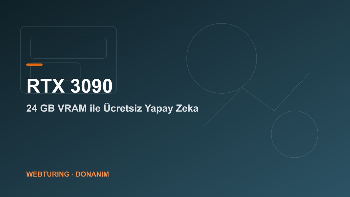 RTX 3090 ekran kartı ile yerel yapay zeka: 24 GB VRAM kapasitesi ve AI model çalıştırma konsepti
