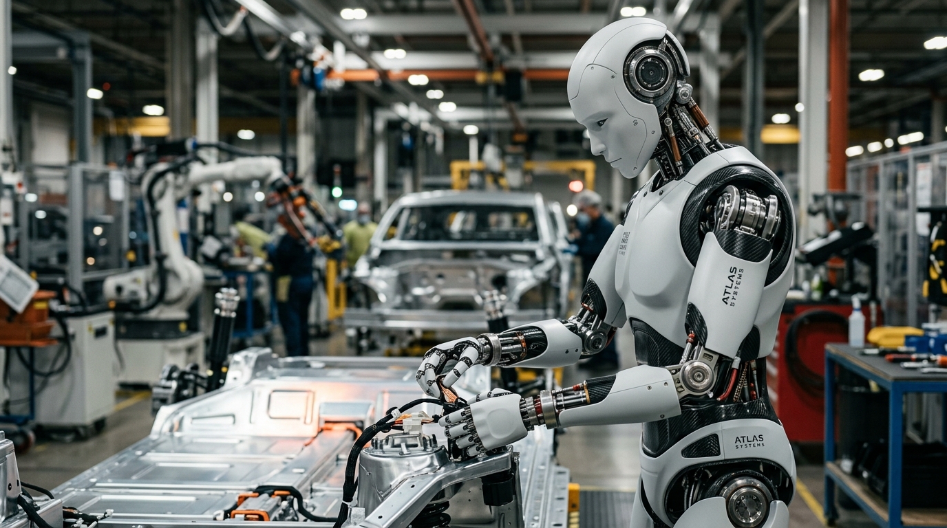 BMW fabrikasında otomobil montaj hattında çalışan Figure insansı robotu