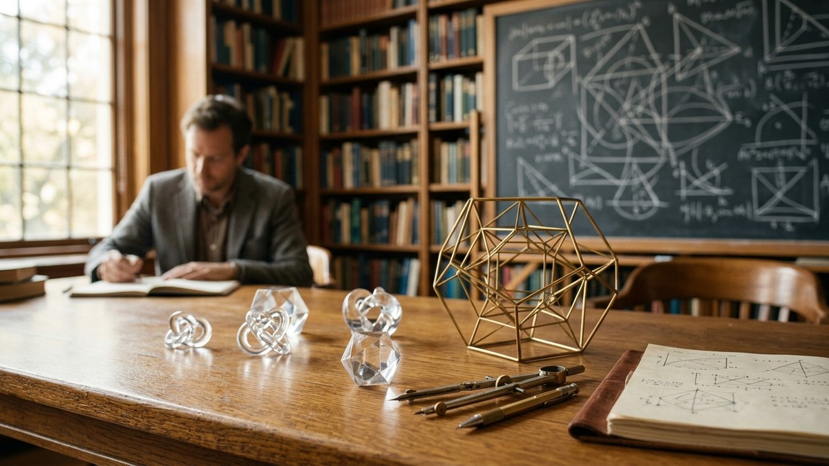 Teorik matematik araştırma enstitüsünde geometrik topoloji modelleri ve bilimsel çalışma masası
