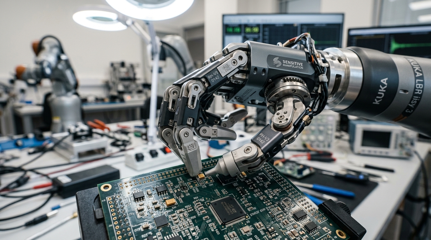 Samsung Physical AI Lab laboratuvarında test edilen yeni nesil insansı robot elleri ve sensörleri