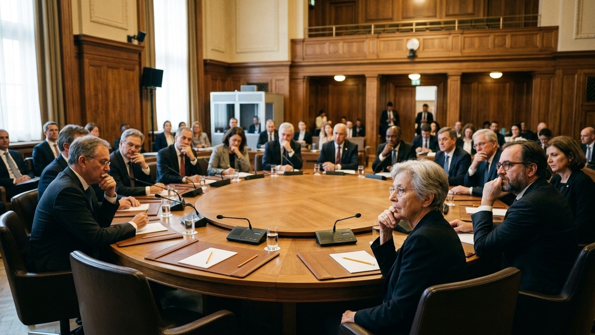 Cenevrede tarihi yapay zeka zirvesinde yuvarlak masada toplanan liderler